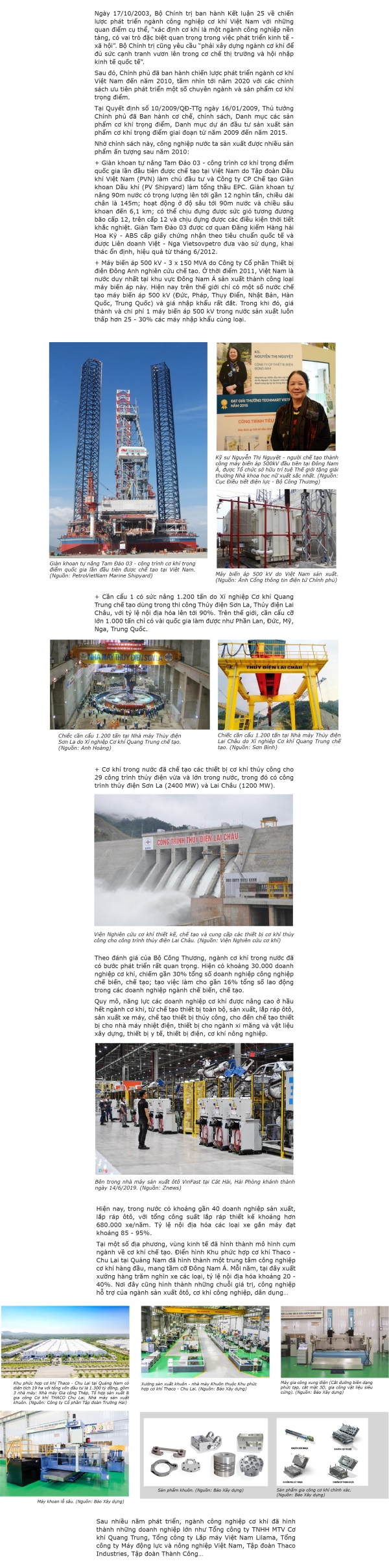 Sơ lược lịch sử hình thành và phát triển ngành cơ khí Việt Nam