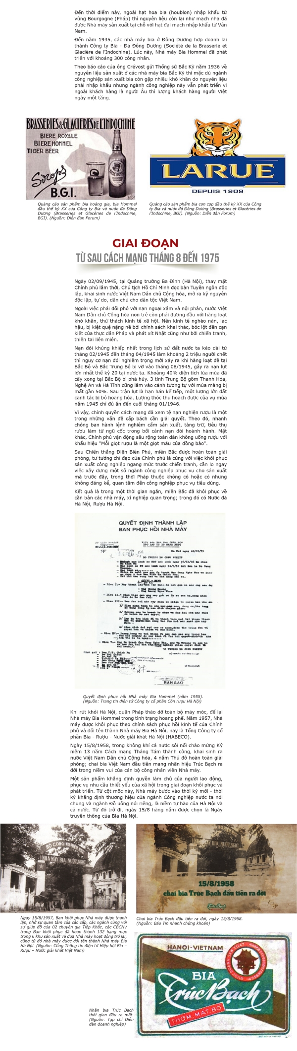 Sơ lược lịch sử hình thành và phát triển ngành rượu - bia Việt Nam