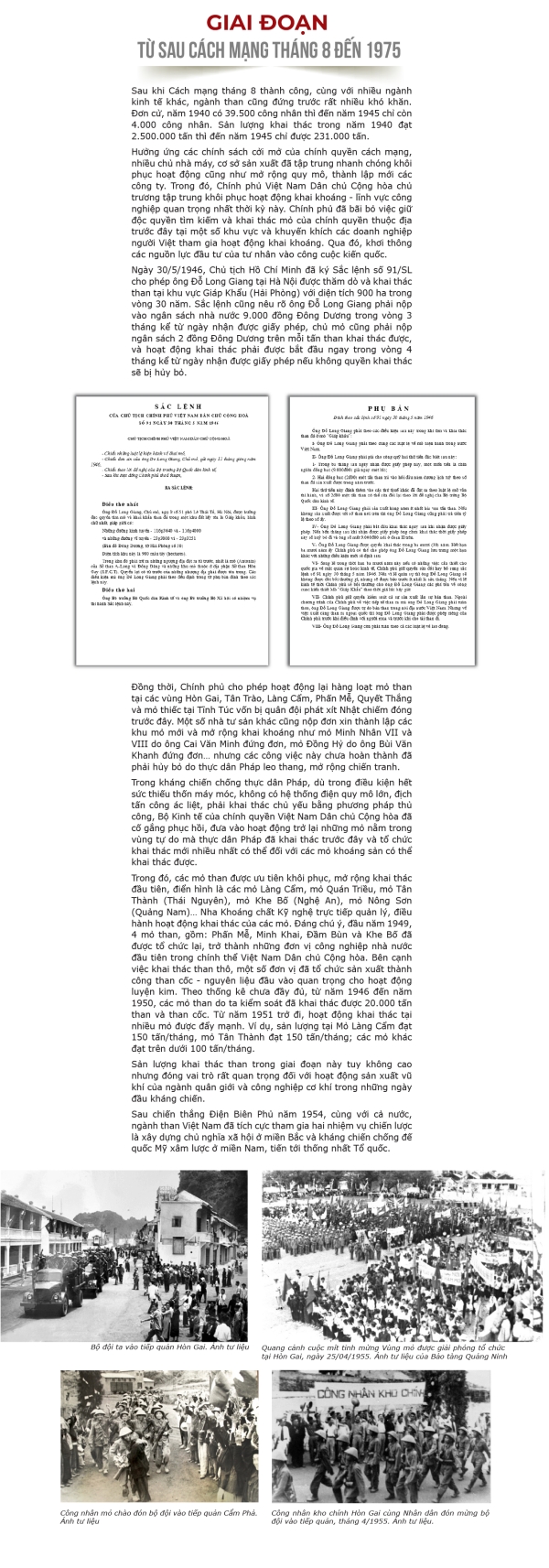 Sơ lược lịch sử hình thành và phát triển ngành than Việt Nam